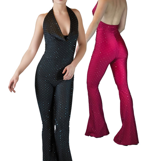 Ganzanzug mit Glitzersteinen, Neckholder Moveworld