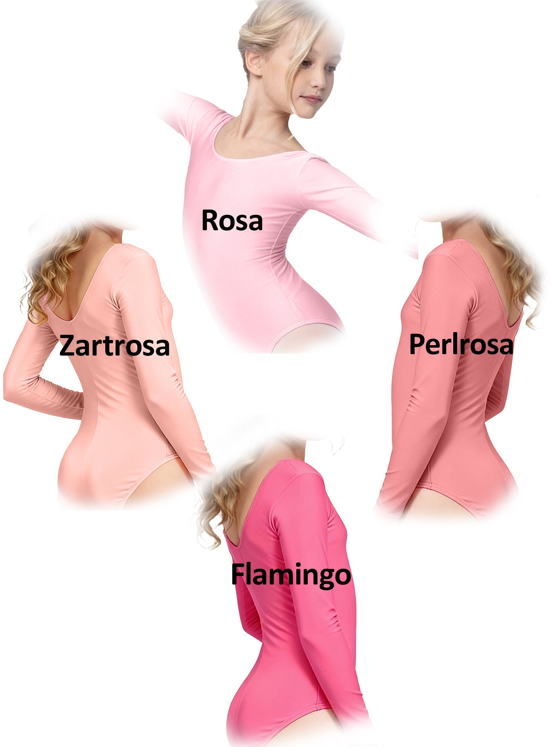 B109G Kinder Trikot Marke TKS  Langarm Stretch-Stoff glänzend TKS Tanz-Kostueme-Schuhe