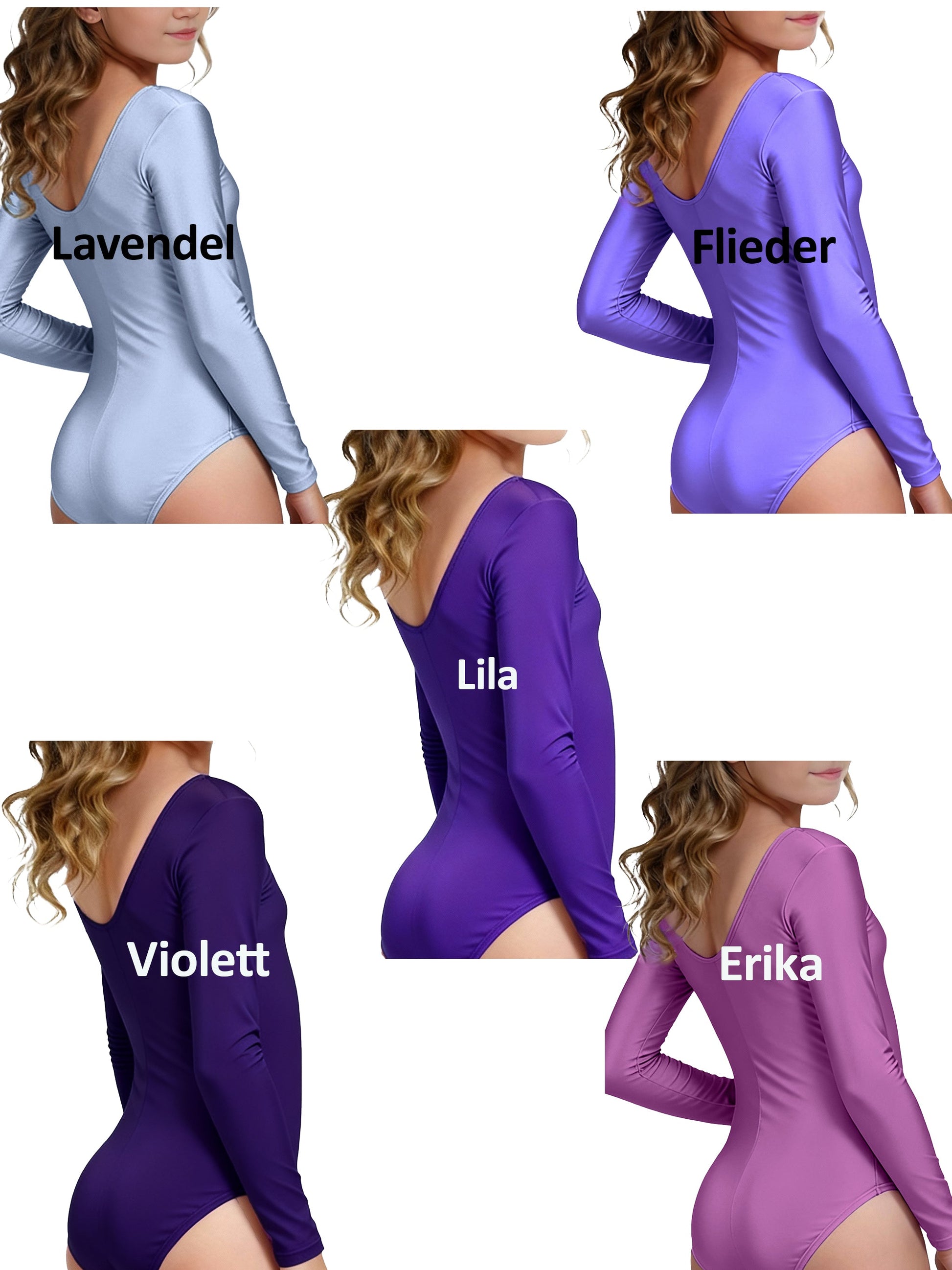 B109G Kinder Trikot Marke TKS  Langarm Stretch-Stoff glänzend TKS Tanz-Kostueme-Schuhe