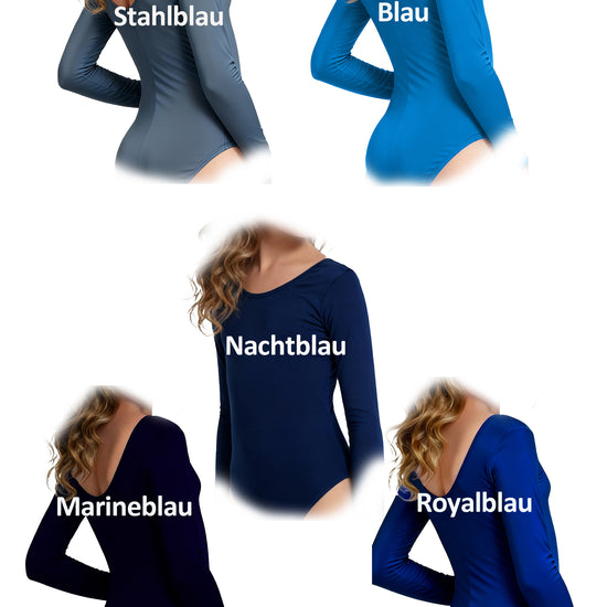 "Blair" Glänzendes Tanztrikot Tanz Body Langarm für Damen - Moveworld