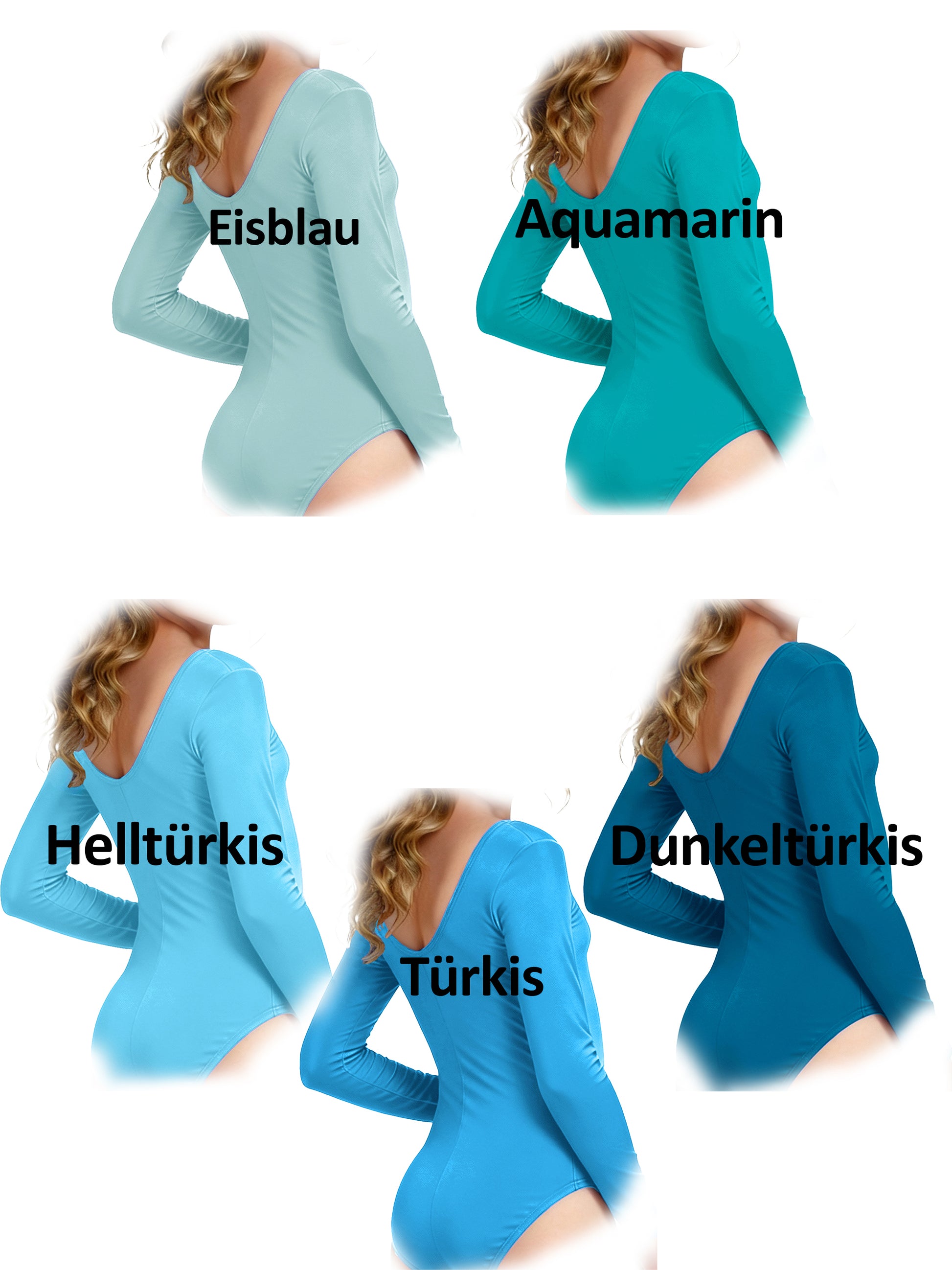 "Blair" Glänzendes Tanztrikot Tanz Body Langarm für Damen - Moveworld