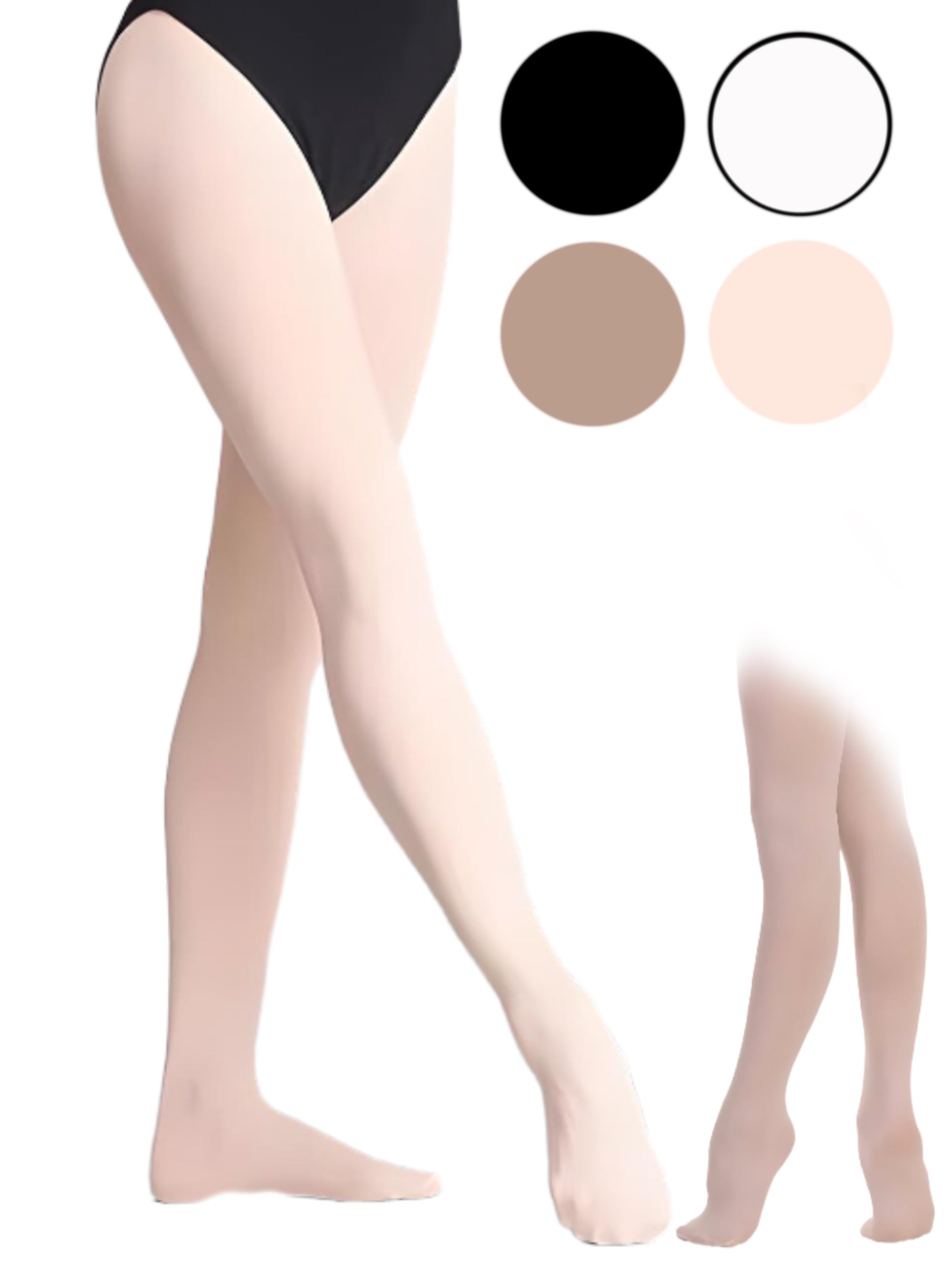 ST01 Kinder Ballettstrumpfhose, Tanz Strumpfhose, Feinstrumpfhose mit Fuss Moveworld