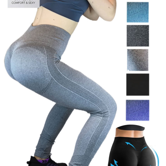 Damen Leggins, Fitnesshose, Yoga Hose, nahtlos blickdicht mit Push Up von Moveworld 