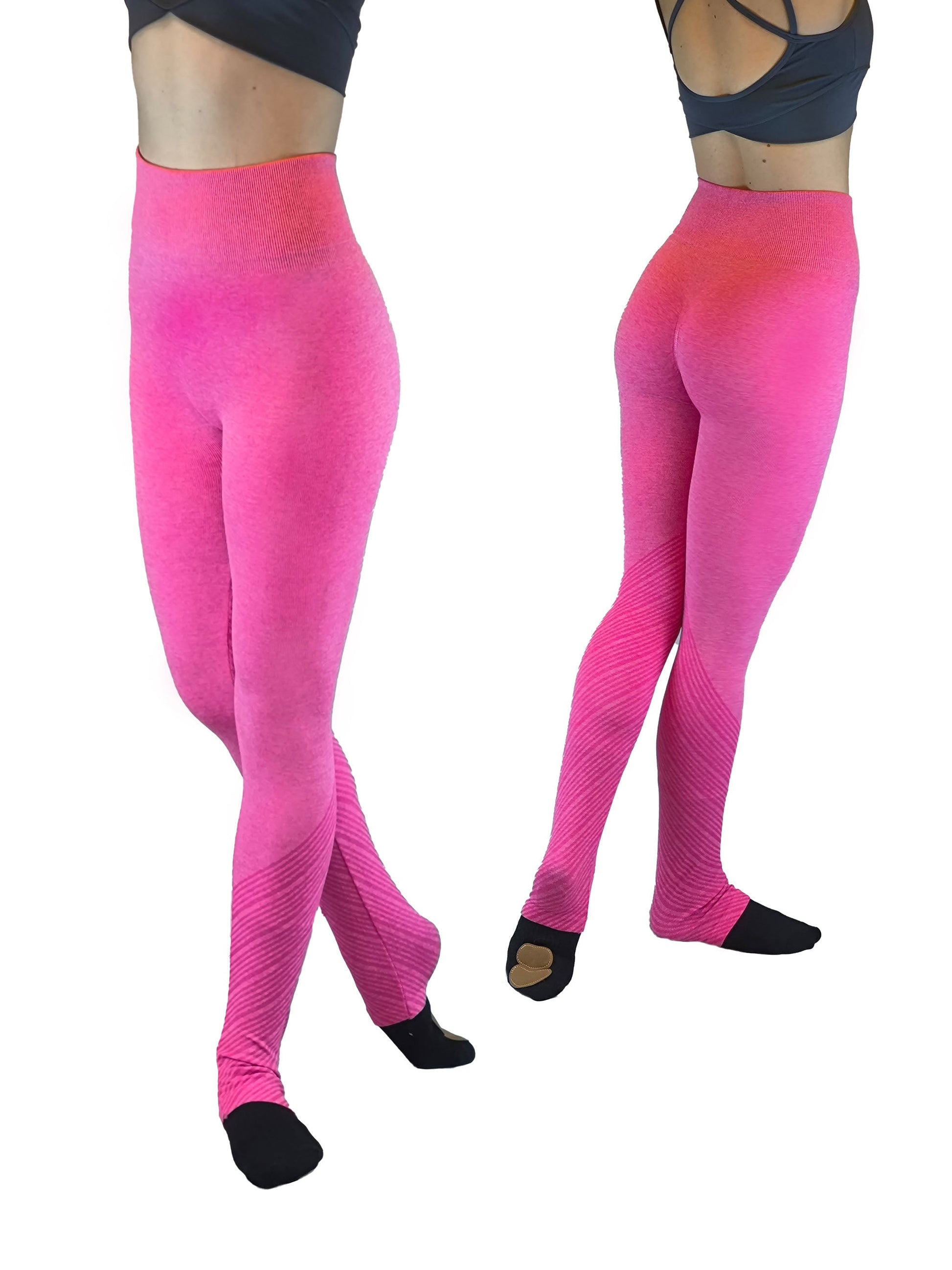 Damen Leggins nahtlos, Yoga-Hose, Fitnesshose mit hoher Taille, Push Up und  Design Streifen von Moveworld