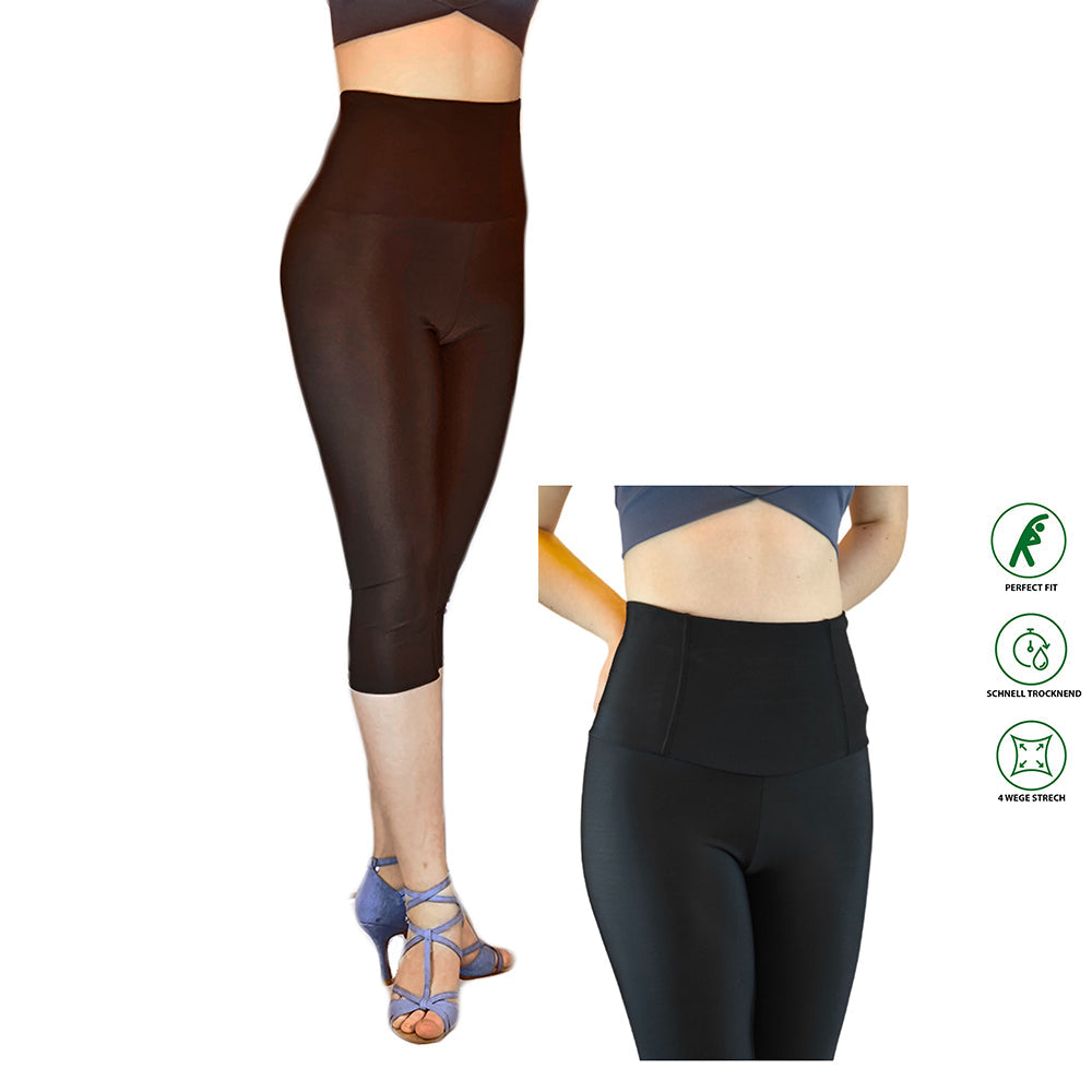Damen Leggins in 3/4 Länge und High-Waist, für Tanz, Ballett, Yoga, Fitness, Gymnastik und Tunen von Moveworld