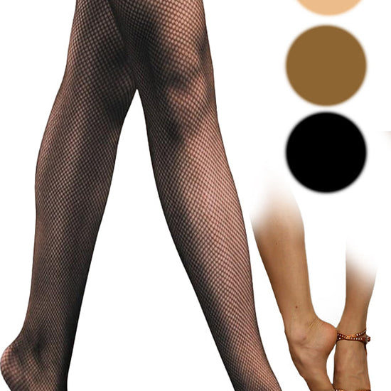 Damen Netzstrumpfhose, Lateintanz Strumpfhose, Feinstrumpfhose Netz Showtanz, Zehfrei, Moveworld