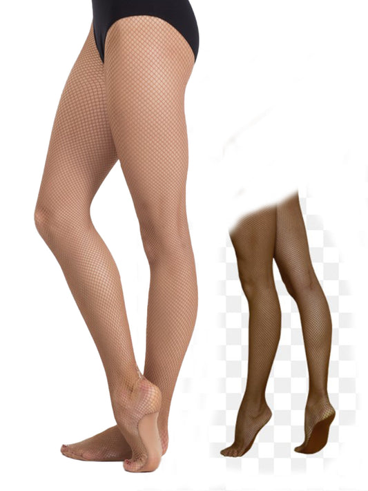 Damen Netzstrumpfhose Fuß aus Elasthan, Lateintanz Strumpfhose, Feinstrumpfhose aus Netz, Moveworld