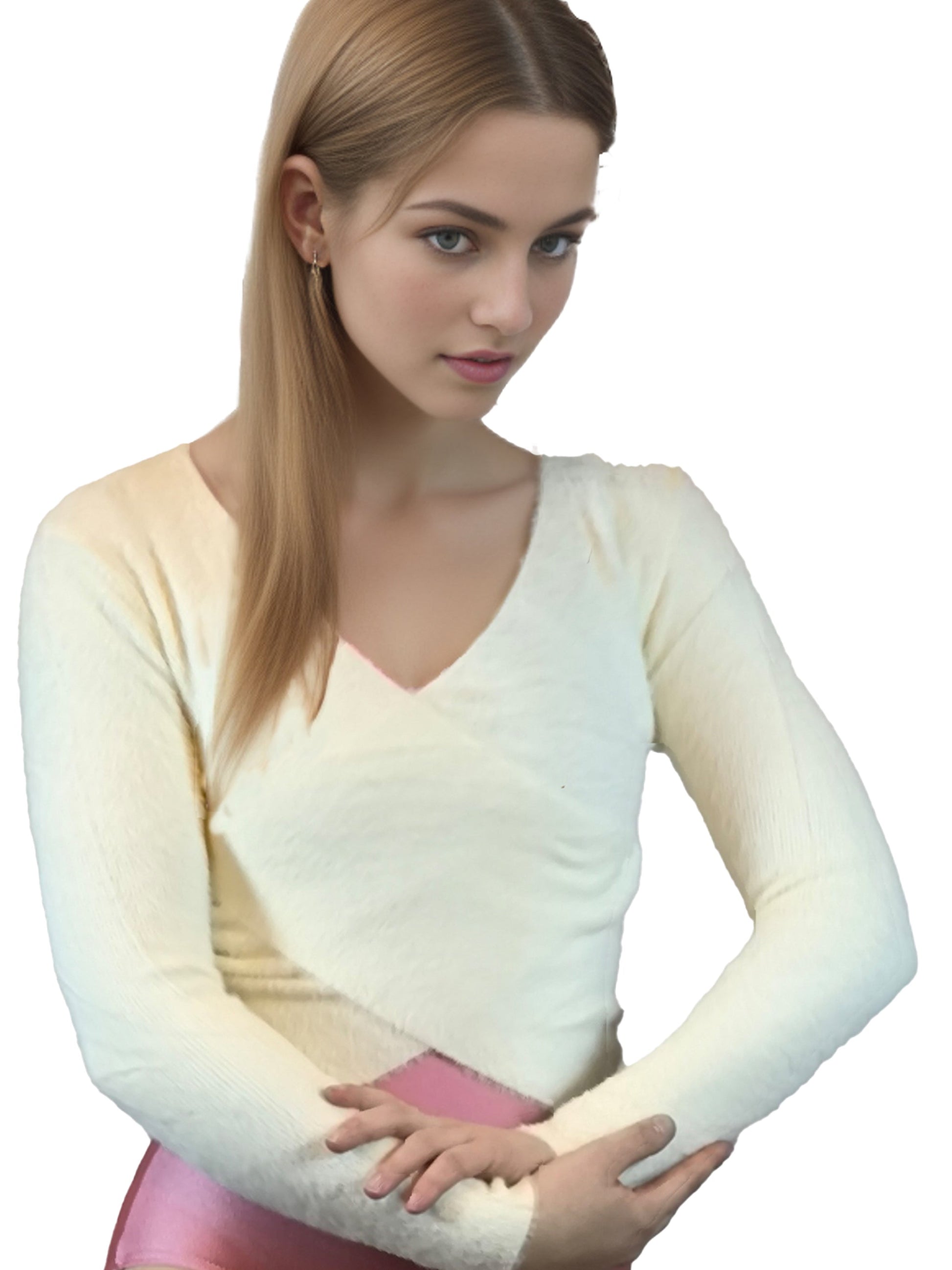 Damen Plüsch Cardigan in Wickeloptik, Tanz, Ballett, Yoga Oberteil von Moveworld