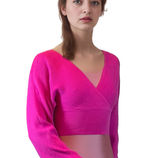 Damen Strick Cardigan in Wickeloptik,Tanz, Ballett, Yoga, Fitness Oberteil von Moveworld