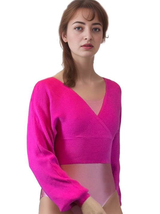 Damen Strick Cardigan in Wickeloptik,Tanz, Ballett, Yoga, Fitness Oberteil von Moveworld