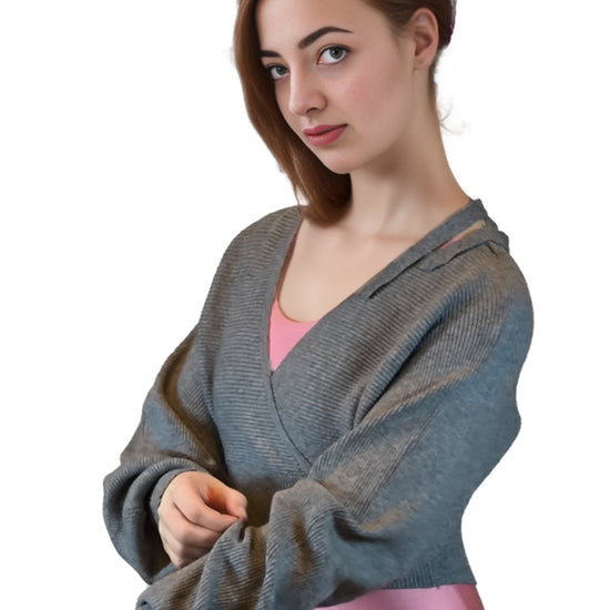 Damen Strick Cardigan in Wickeloptik,Tanz, Ballett, Yoga, Fitness Oberteil von Moveworld