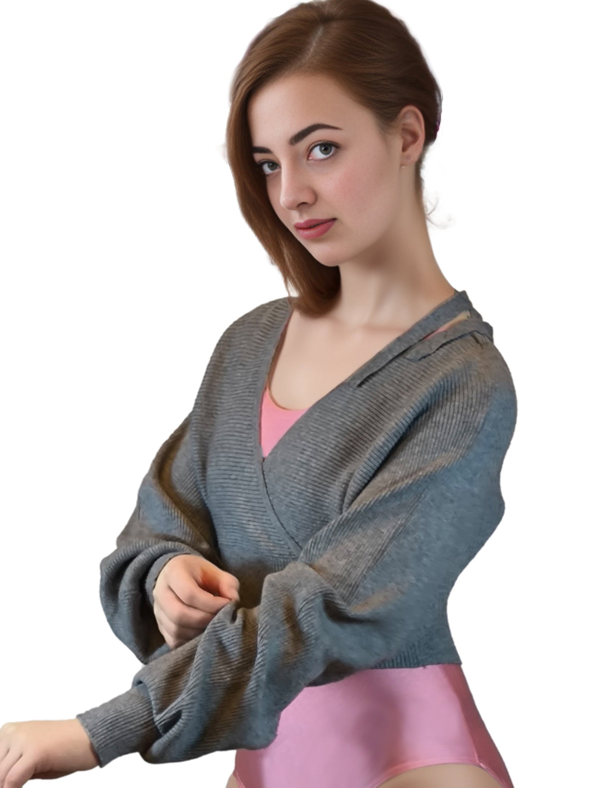 Damen Strick Cardigan in Wickeloptik,Tanz, Ballett, Yoga, Fitness Oberteil von Moveworld