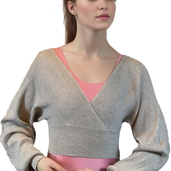 Damen Strick Cardigan in Wickeloptik,Tanz, Ballett, Yoga, Fitness Oberteil von Moveworld