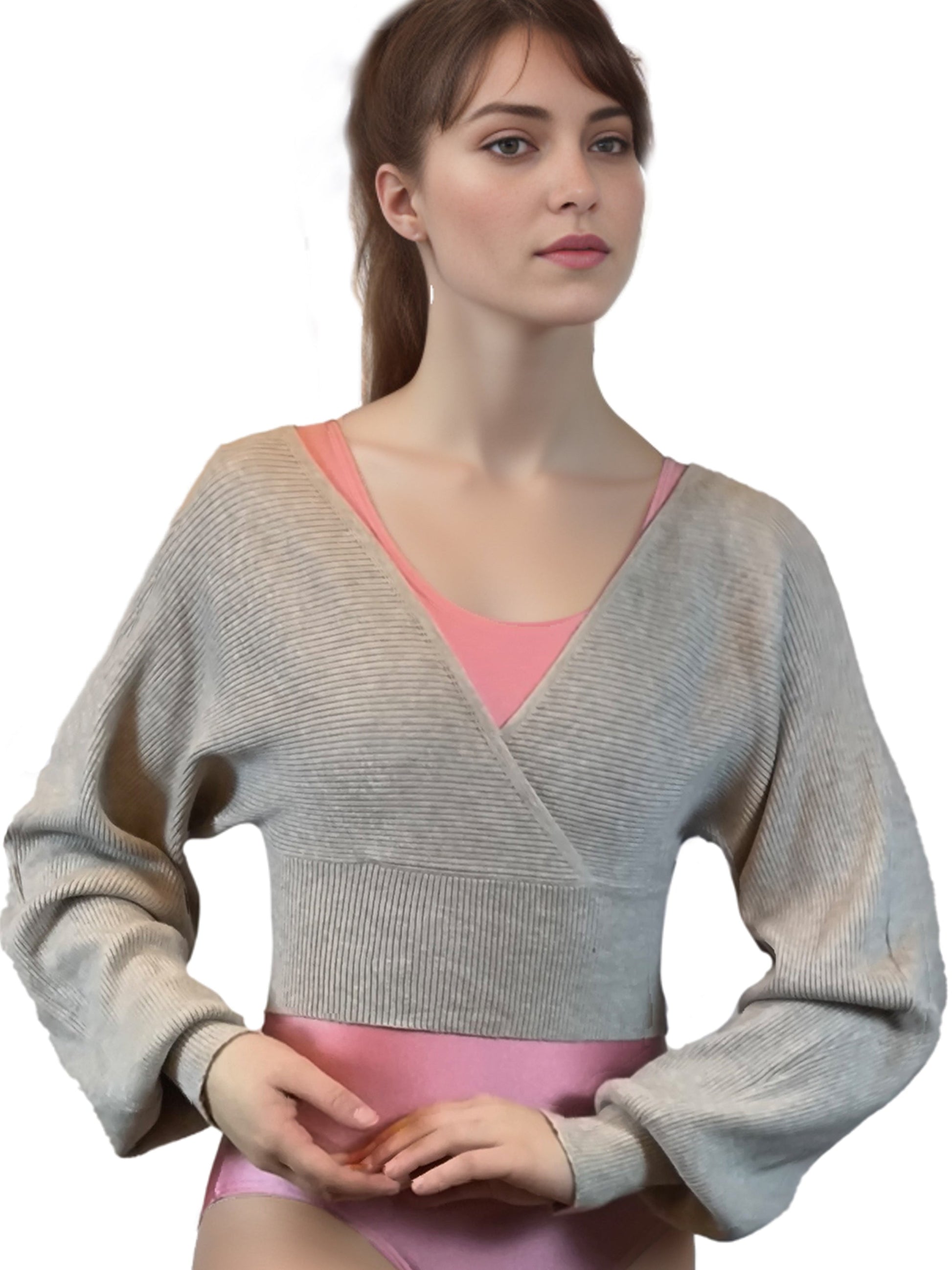 Damen Strick Cardigan in Wickeloptik,Tanz, Ballett, Yoga, Fitness Oberteil von Moveworld