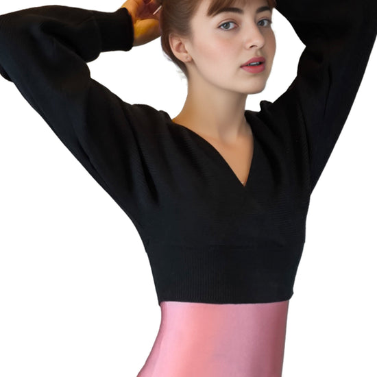 Damen Strick Cardigan in Wickeloptik,Tanz, Ballett, Yoga, Fitness Oberteil von Moveworld