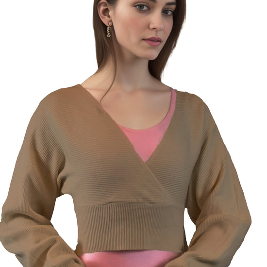 Damen Strick Cardigan in Wickeloptik,Tanz, Ballett, Yoga, Fitness Oberteil von Moveworld