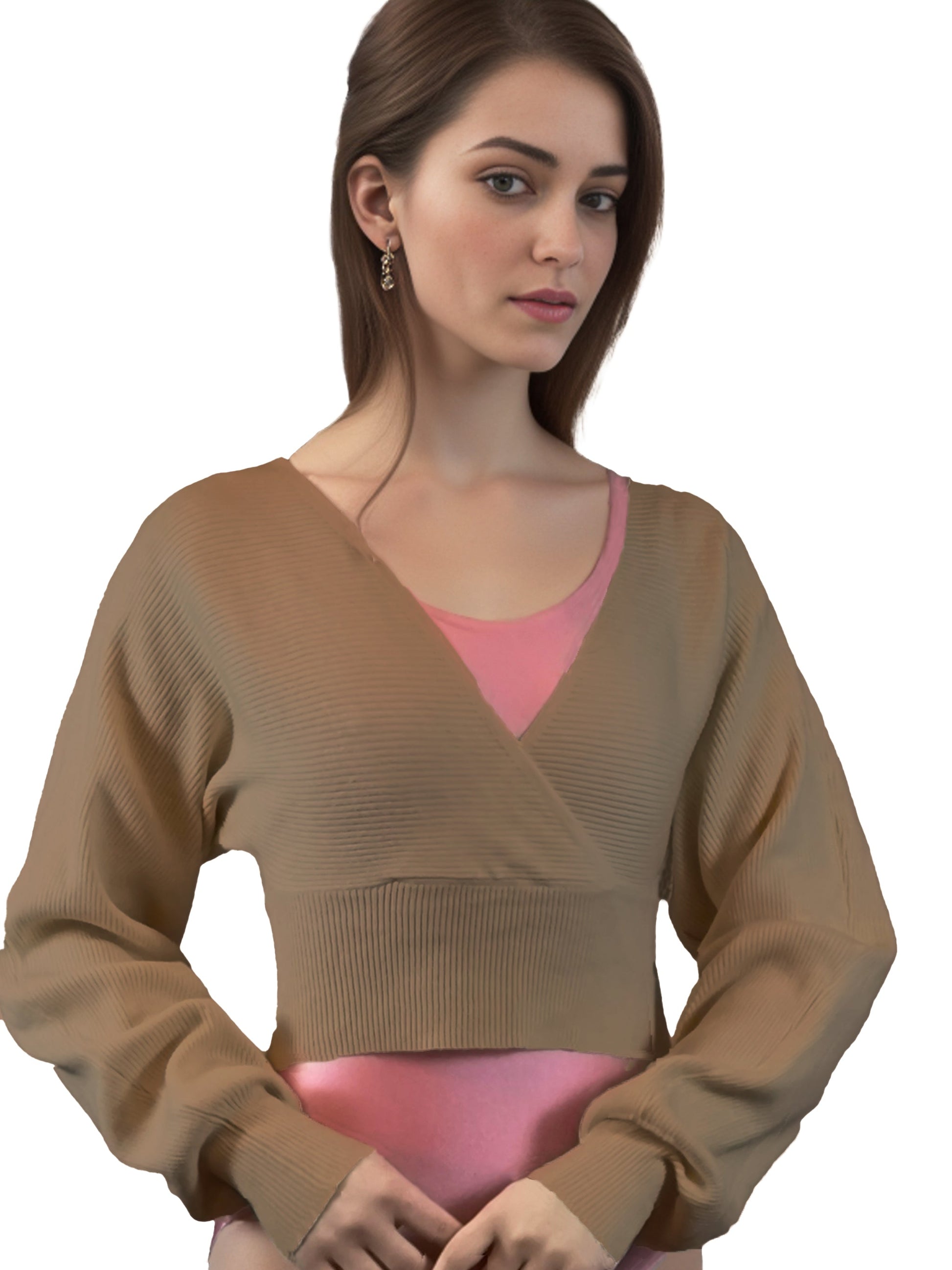 Damen Strick Cardigan in Wickeloptik,Tanz, Ballett, Yoga, Fitness Oberteil von Moveworld