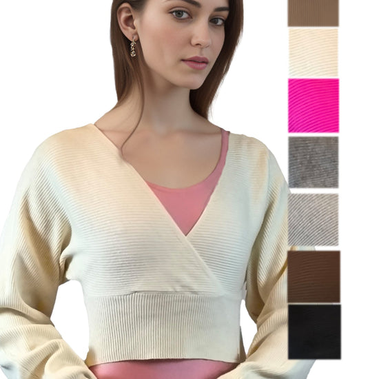 Damen Strick Cardigan in Wickeloptik,Tanz, Ballett, Yoga, Fitness Oberteil von Moveworld