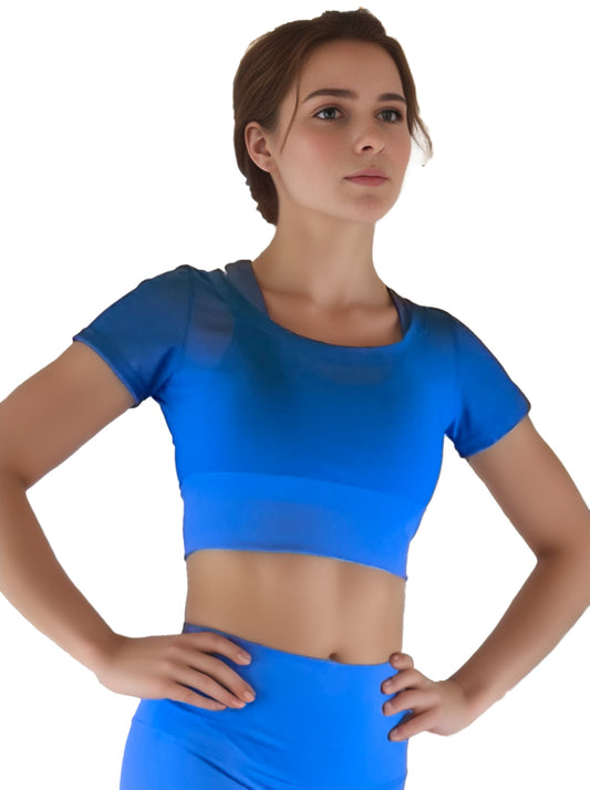 Damen Top mit Netz für Tanz,Ballett, Yoga, Fitness und Gymnastik von Moveworld