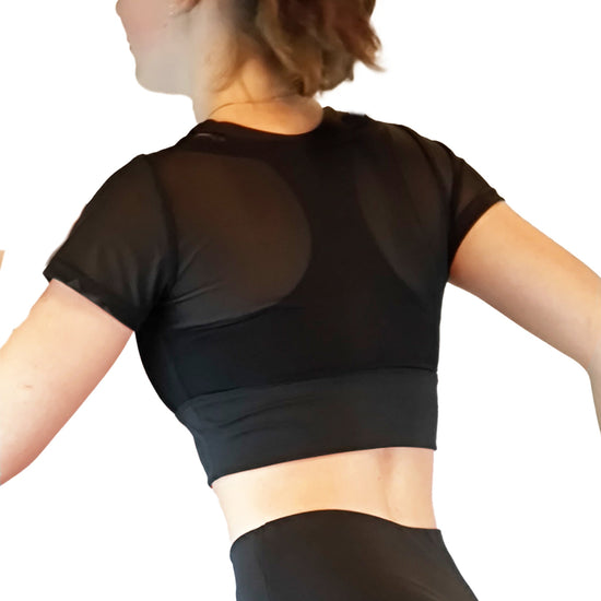 Damen Top mit Netz für Tanz,Ballett, Yoga, Fitness und Gymnastik von Moveworld