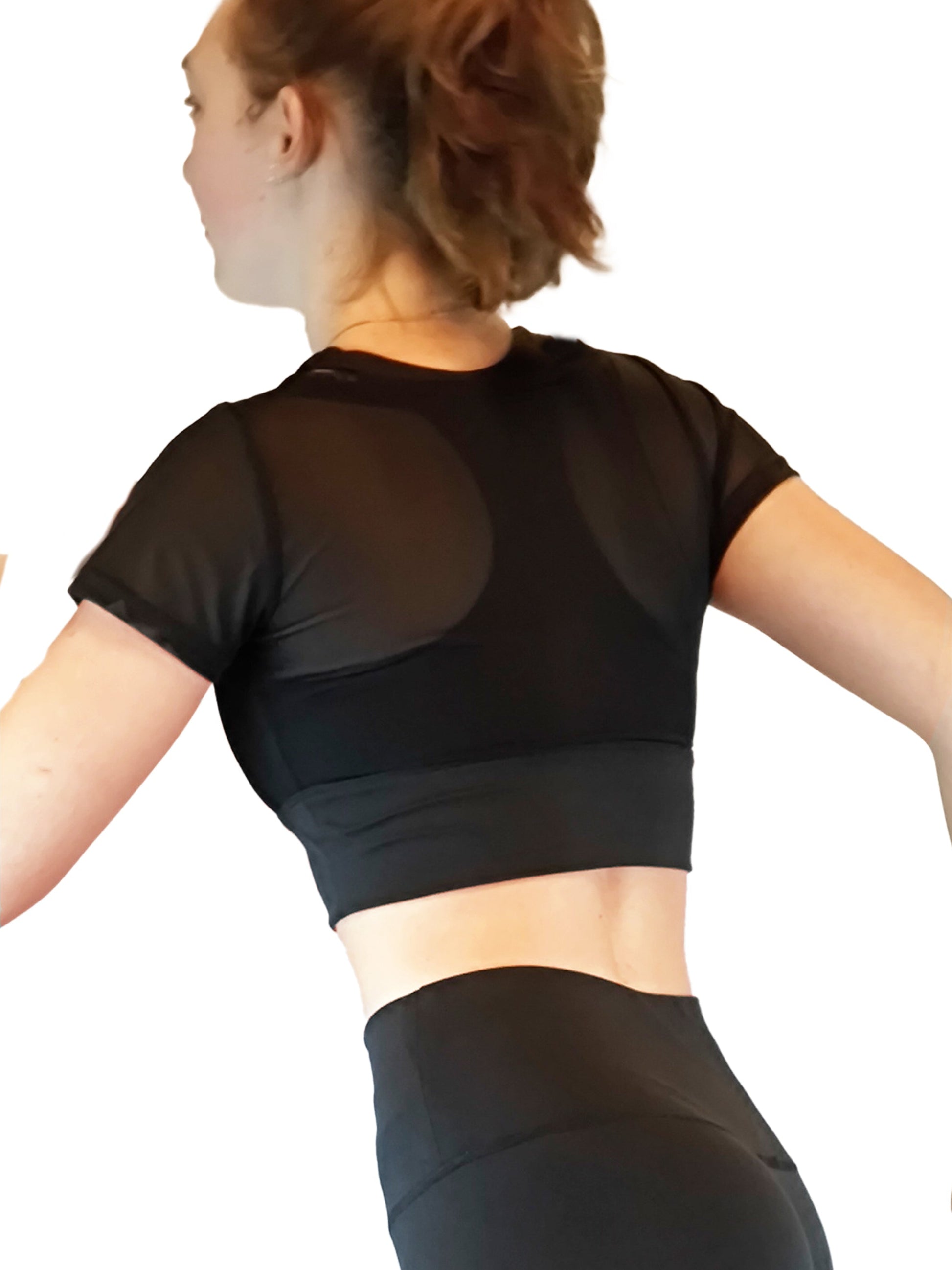Damen Top mit Netz für Tanz,Ballett, Yoga, Fitness und Gymnastik von Moveworld