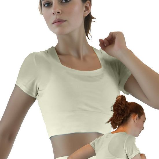 Damen Top mit Netz für Tanz,Ballett, Yoga, Fitness und Gymnastik von Moveworld