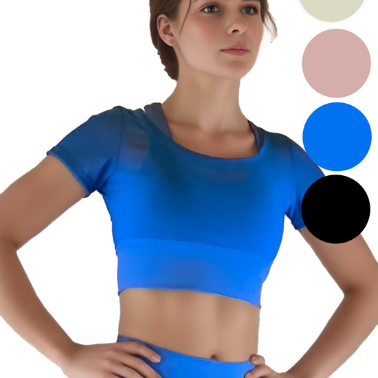 Damen Top mit Netz für Tanz,Ballett, Yoga, Fitness und Gymnastik von Moveworld