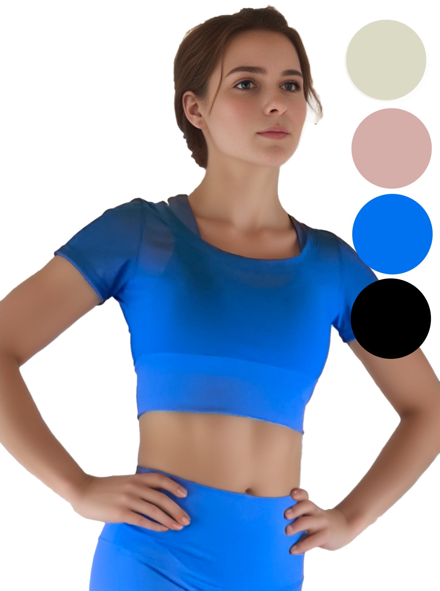 Damen Top mit Netz für Tanz,Ballett, Yoga, Fitness und Gymnastik von Moveworld