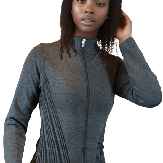 Damen Trainingsjacke, Jacke mit Reißverschluss in toller Streifenoptik von Moveworld