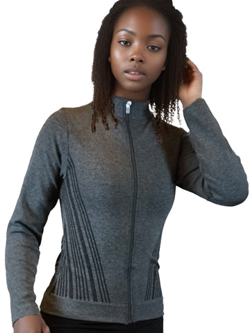 Damen Trainingsjacke, Jacke mit Reißverschluss in toller Streifenoptik von Moveworld