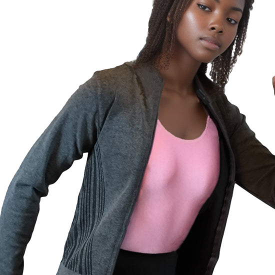 Damen Trainingsjacke, Jacke mit Reißverschluss in toller Streifenoptik von Moveworld