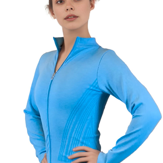 Damen Trainingsjacke, Jacke mit Reißverschluss in toller Streifenoptik von Moveworld