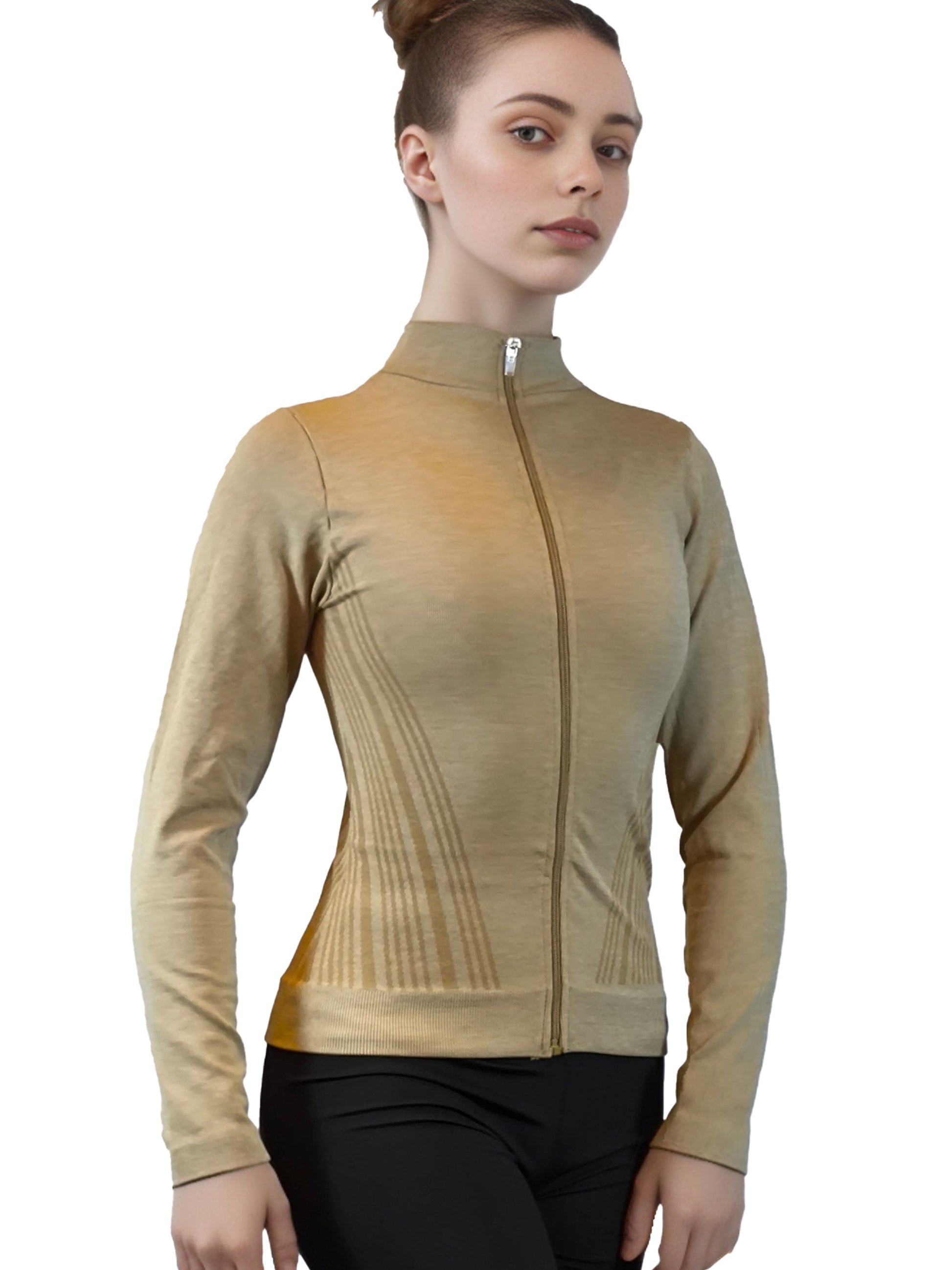 Damen Trainingsjacke, Jacke mit Reißverschluss in toller Streifenoptik von Moveworld