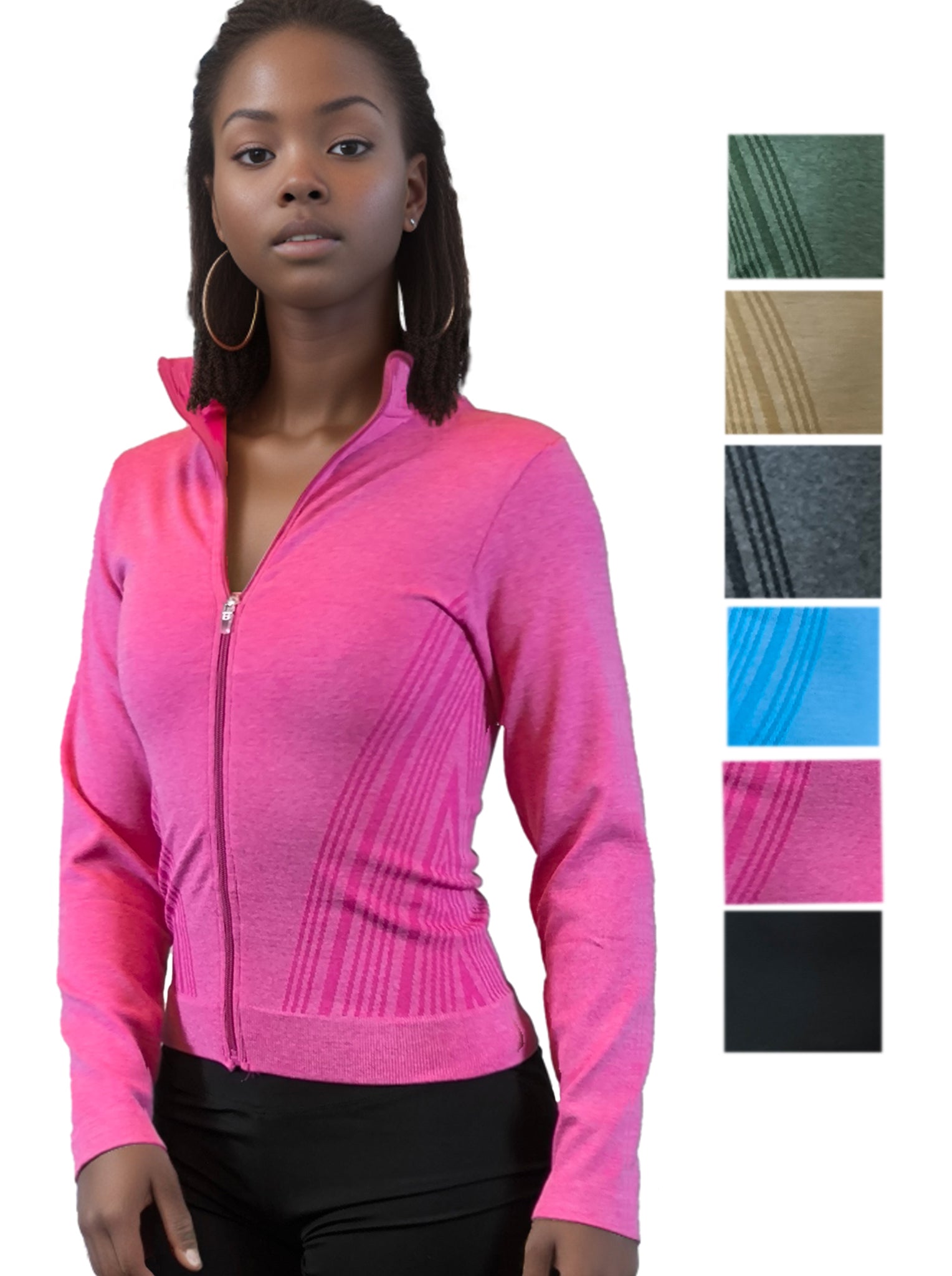 Damen Trainingsjacke, Jacke mit Reißverschluss in toller Streifenoptik von Moveworld