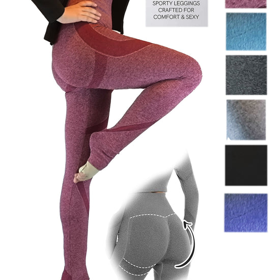 Nahtlose Damen Leggins, Fitnesshose, Yoga Hose Trainingshose lang Push Up mit Raffung hinten von Moveworld
