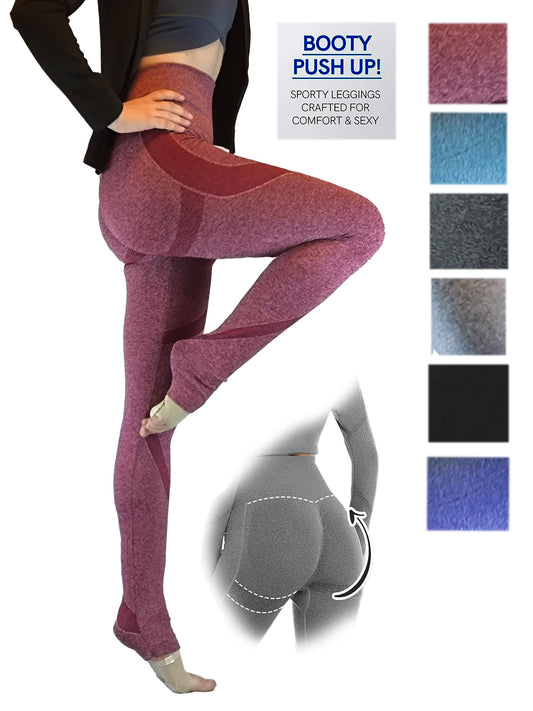Nahtlose Damen Leggins, Fitnesshose, Yoga Hose Trainingshose lang Push Up mit Raffung hinten von Moveworld