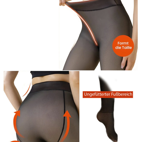 Damen Thermo Fleece Strumpfhose 680D für Eiskunstlauf, Gardetanz, Funkenmariechen ungefütterter Fußbereich Moveworld