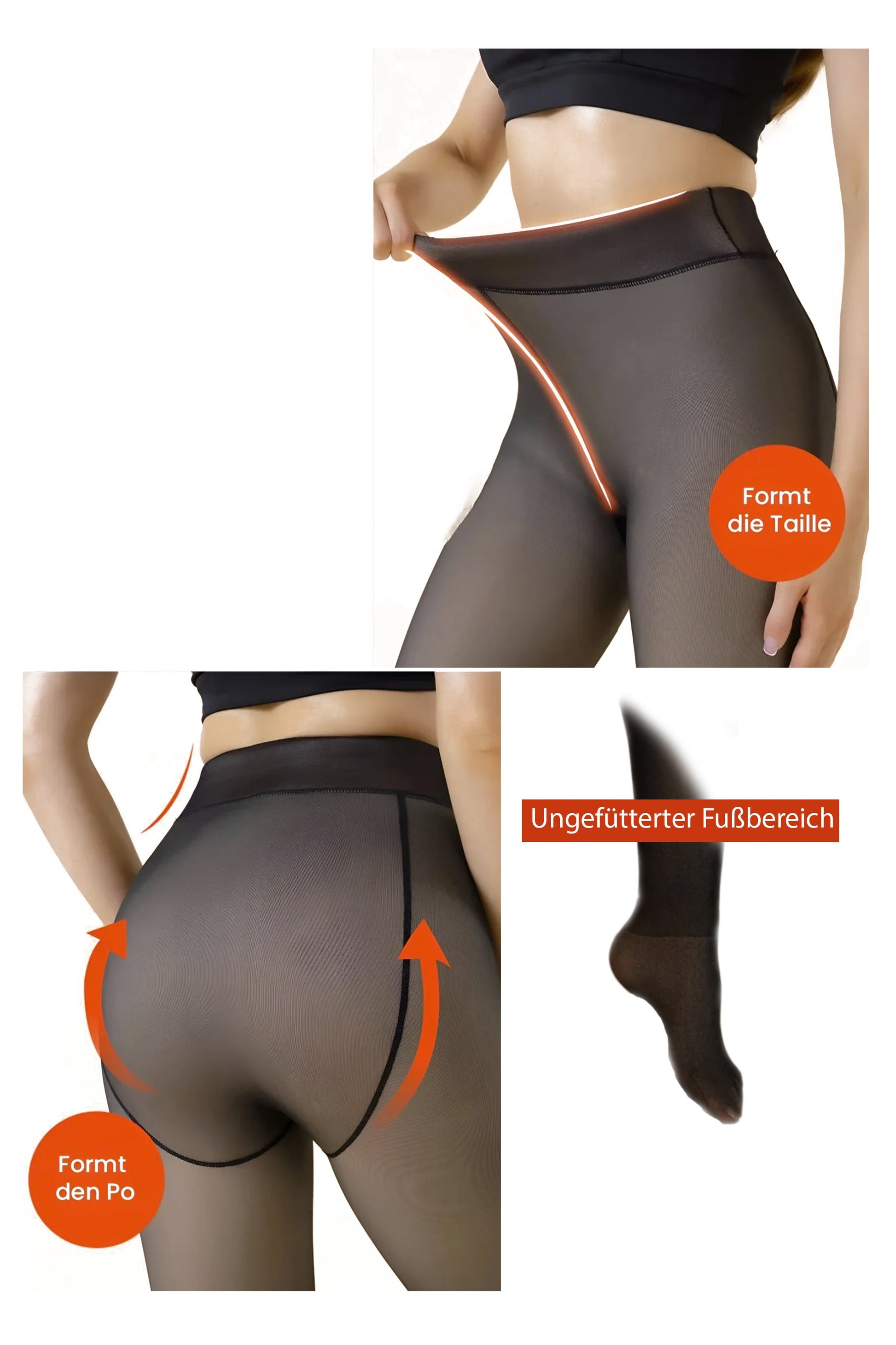 Damen Thermo Fleece Strumpfhose 680D für Eiskunstlauf, Gardetanz, Funkenmariechen ungefütterter Fußbereich Moveworld