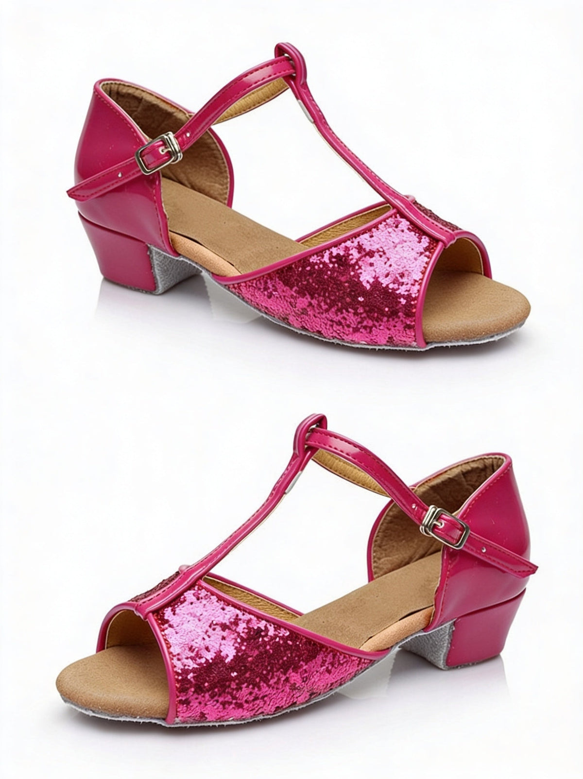 "Santa Clara" Goldene Latein‑Tanzschuhe für Mädchen | 3 cm Absatz Moveworld
