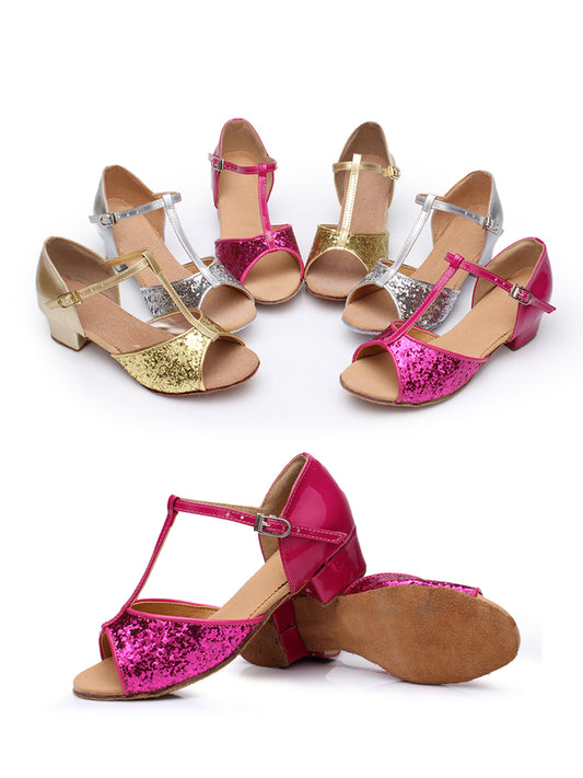 Mädchen Lateintanzschuhe glitzernd, mit 3 cm Absatz