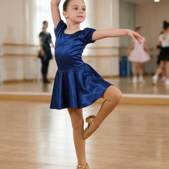 "Santa Clara" Goldene Latein‑Tanzschuhe für Mädchen | 3 cm Absatz Moveworld