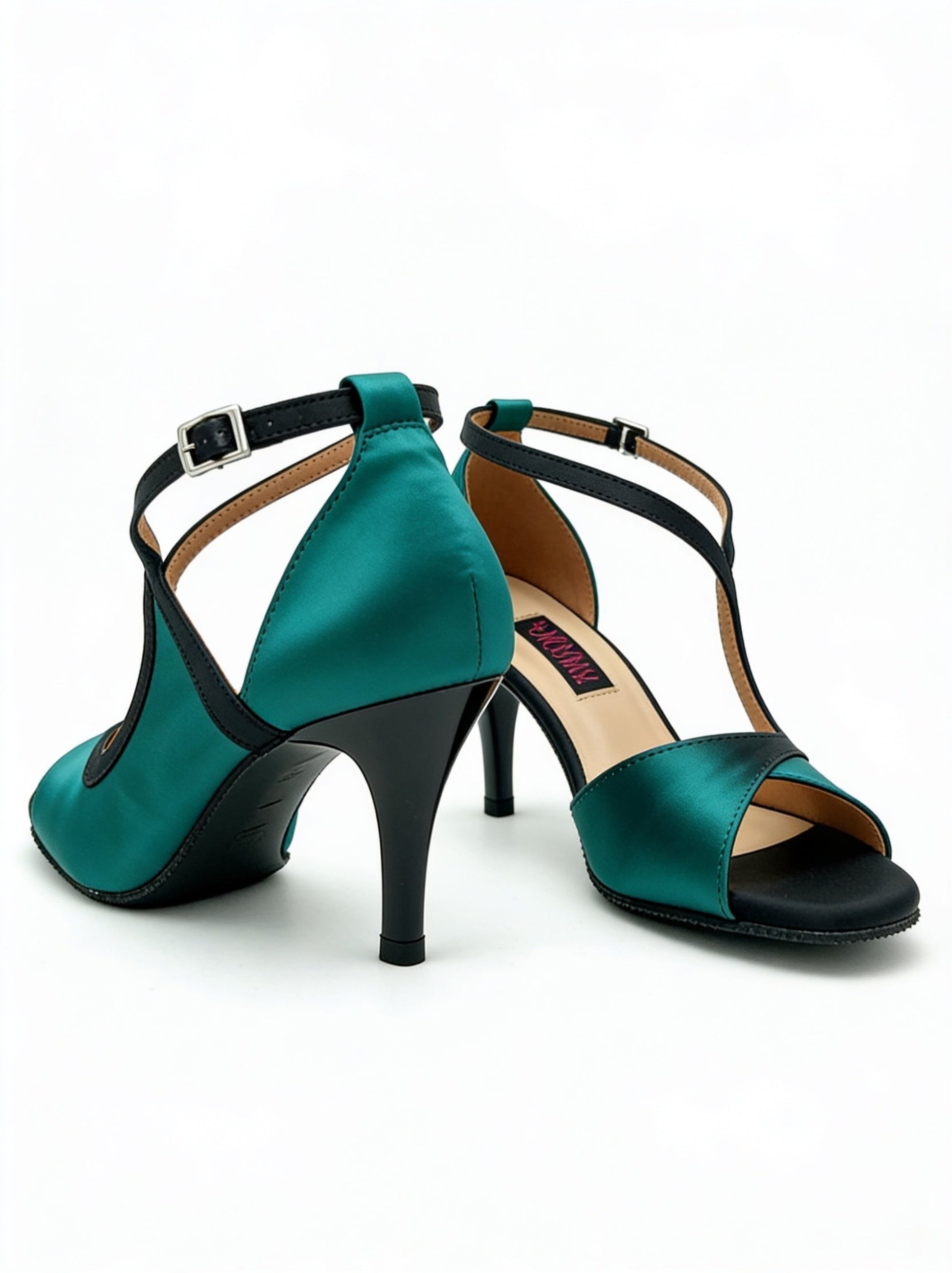 "La Romana" Showline Latin Heels – edles schwarz/ grün | 8 cm Moveworld