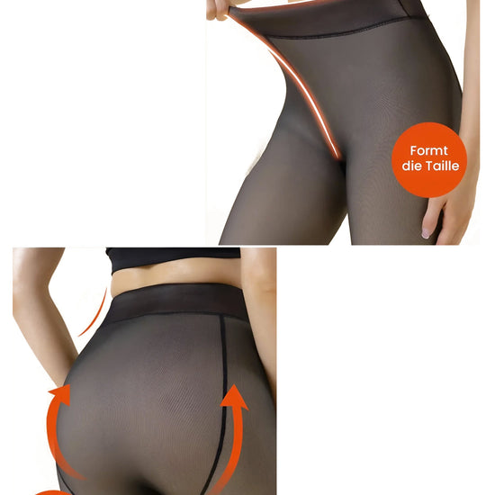 Damen Thermo Fleece Strumpfhose, Eiskunstlauf, Gardetanz,gefütterter Fußbereich Moveworld