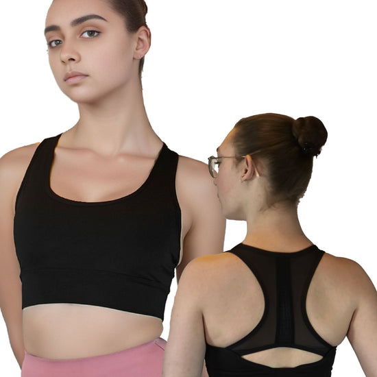 Damen Sport BH, Yoga Sport-BH, Fitness Bustier, Workout, Running Bra in Schwarz von Moveworld