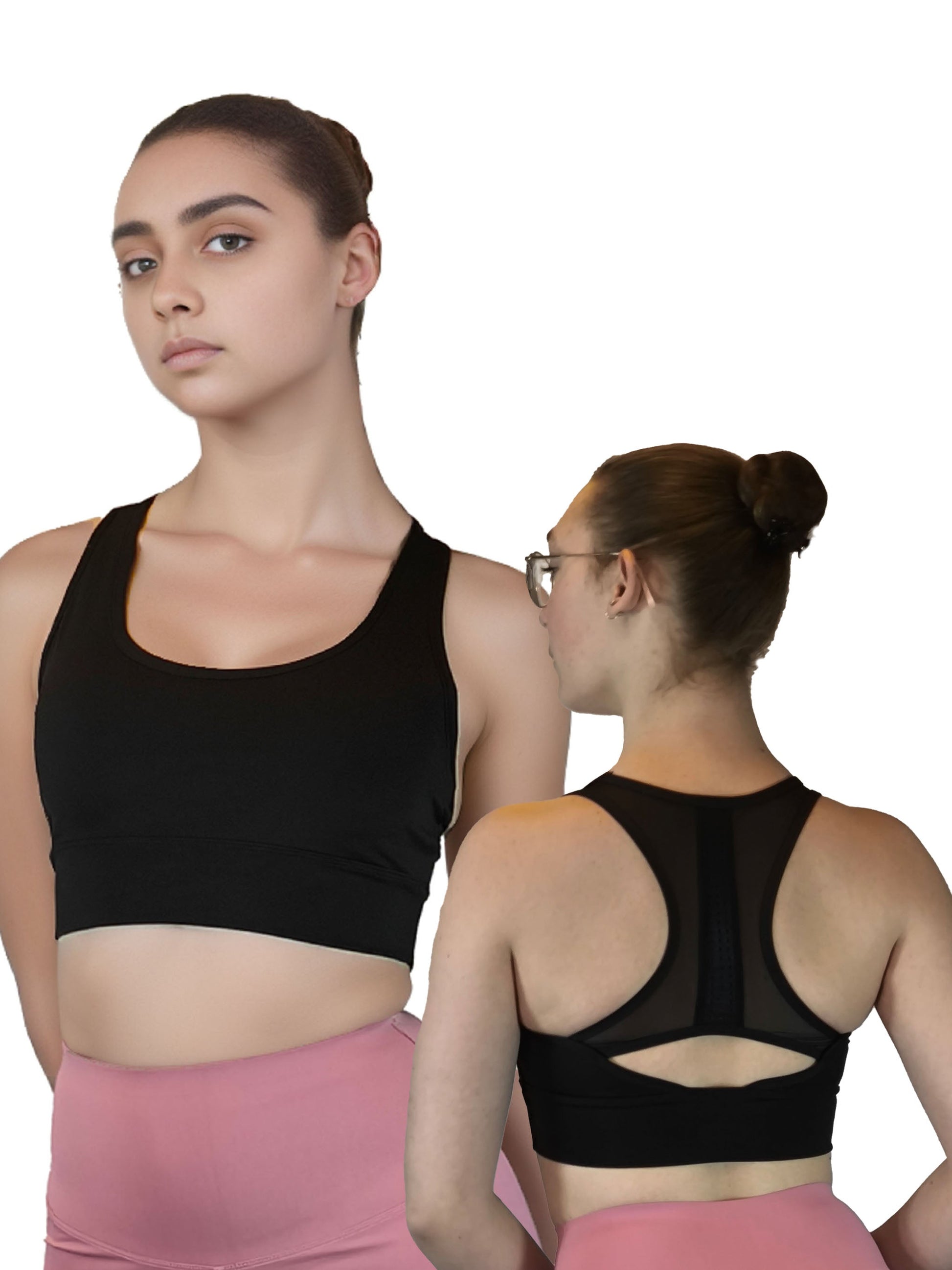 Damen Sport BH, Yoga Sport-BH, Fitness Bustier, Workout, Running Bra in Schwarz von Moveworld