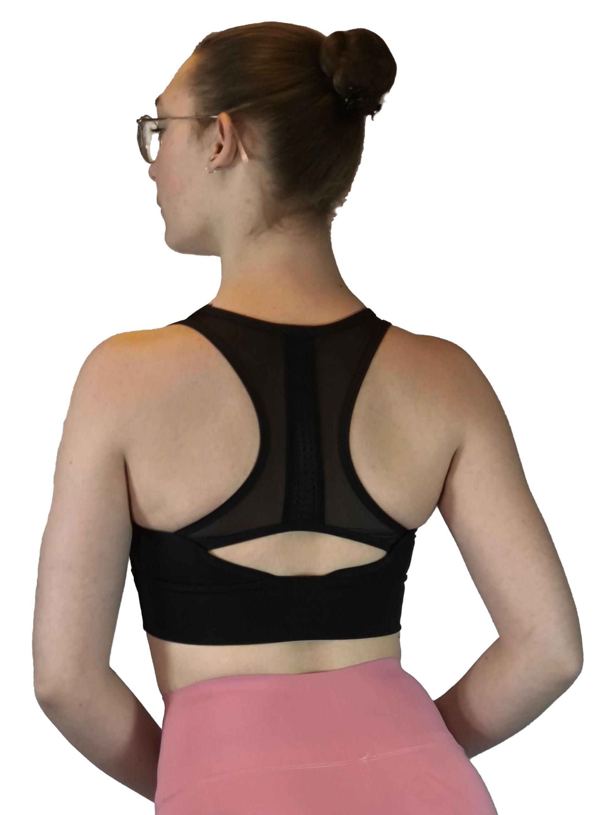 Damen Sport BH, Yoga Sport-BH, Fitness Bustier, Workout, Running Bra in Schwarz von Moveworld