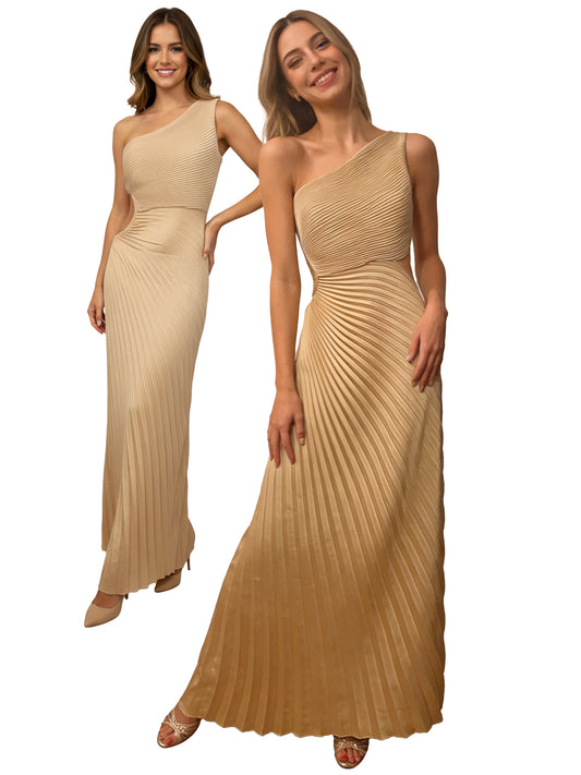 Pliseekleid einarmig, mit dekorativer Aussparung, Größe S/M