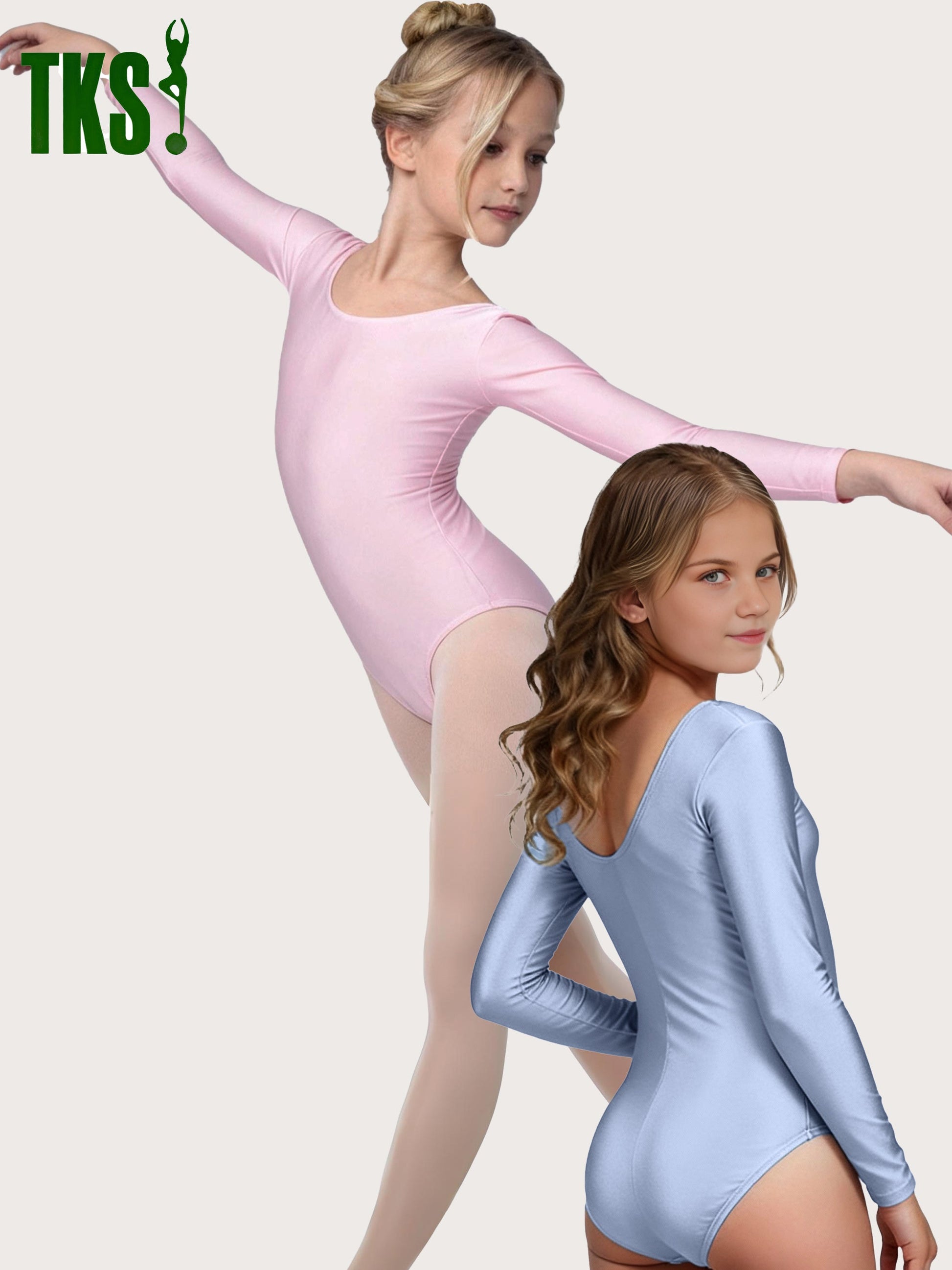Trikot, Tanztrikot, Tanz Body, Balletttrikot, Turnanzug, Ballettbody, Leotard
für Mädchen Langarm Marke TKS
Modell: "Blair"