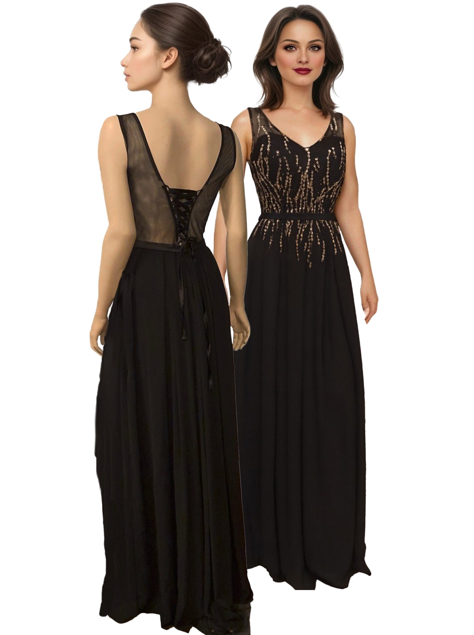 Abendkleid mit Glitzerapplikationen Moveworld