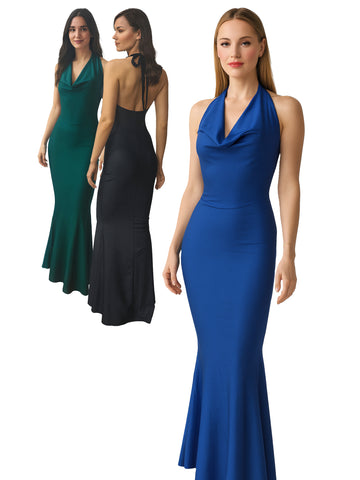 Hautenges Abendkleid mit Neckholder, Größe S